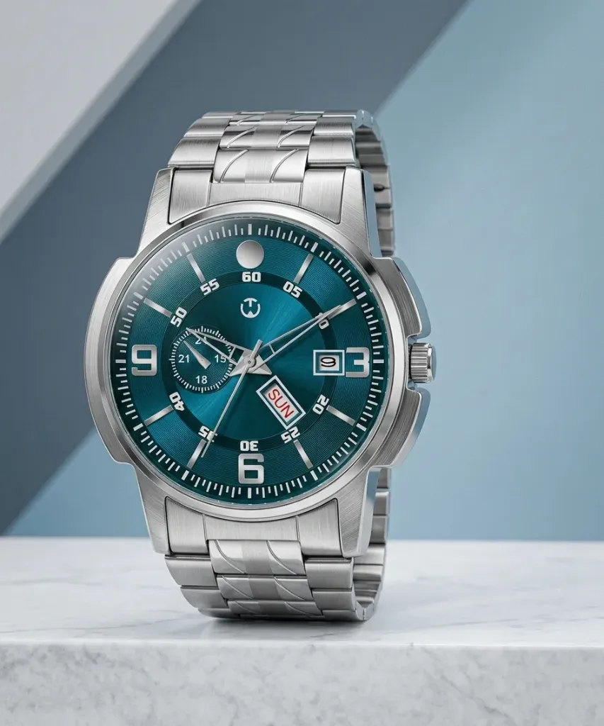 Silver Stainless Chain Green Dial Men’s & Boy’s Analog Watch